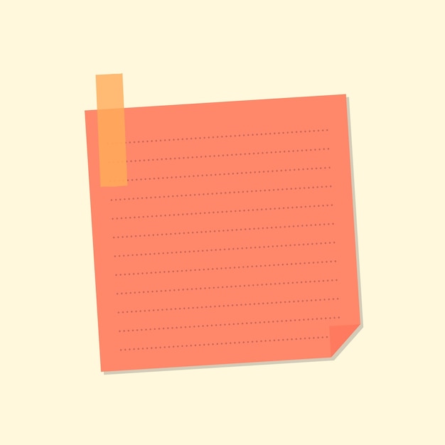 Vector de etiqueta de diario de papel de carta punteado naranja