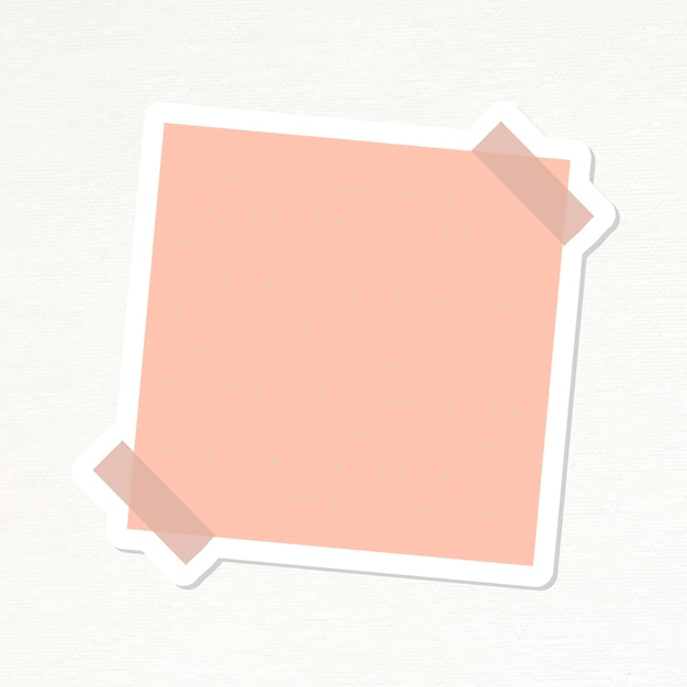 Vector de etiqueta de diario de papel de carta punteado rosa salmón