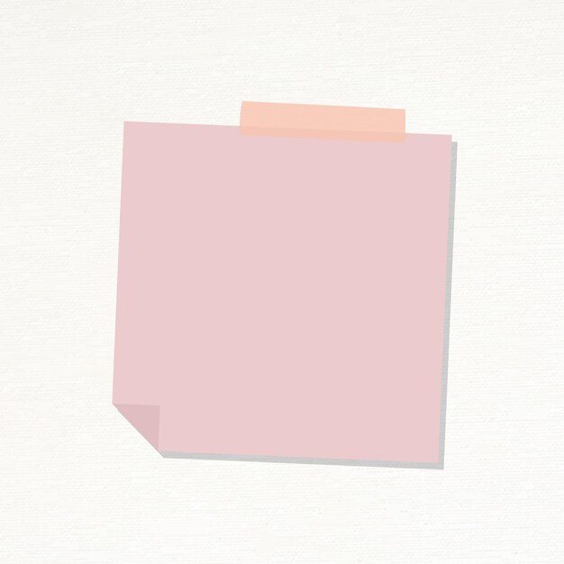 Vector de etiqueta de diario de papel de carta rosa pastel