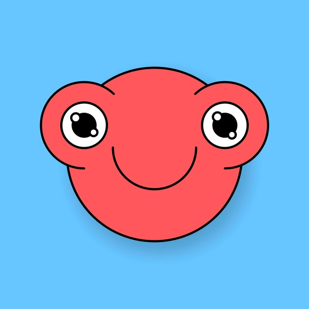 Vector de etiqueta emoji de pez dorado rojo funky