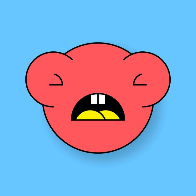 Vector de etiqueta emoji de pez dorado rojo funky