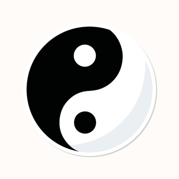 El vector de la etiqueta engomada del símbolo de Yin y Yang