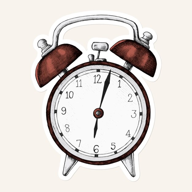 Vector de etiqueta de icono de reloj rojo