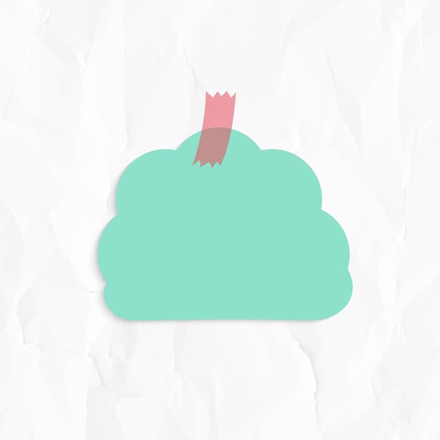 Vector de etiqueta de nota de recordatorio en forma de nube verde