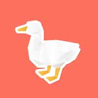 Vector gratuito vector de etiqueta de polígono de arte de papel de pato