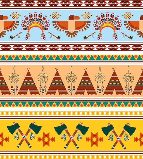 Vector gratuito vector étnico tribal inconsútil vintage