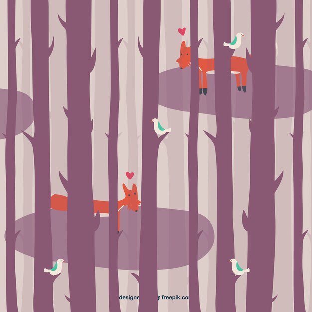 Vector fauna del bosque