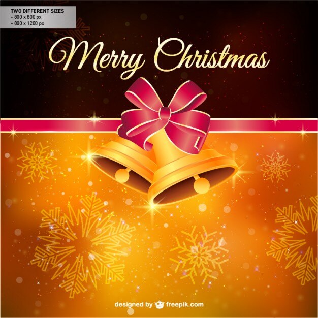 Vector de Feliz Navidad con campanas