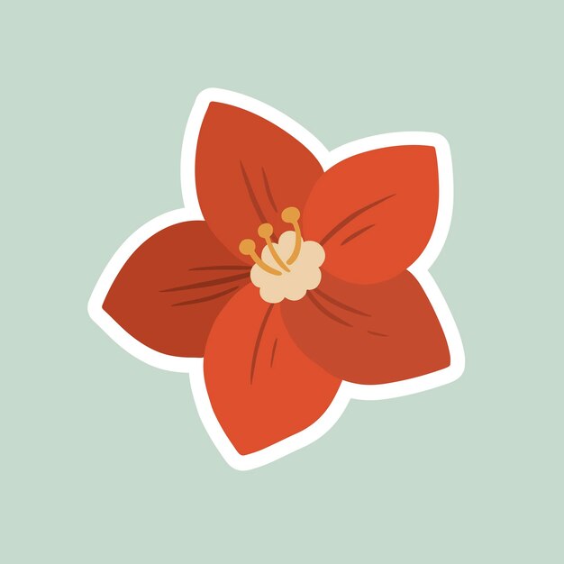 Vector de flor de eléboro rojo floreciente