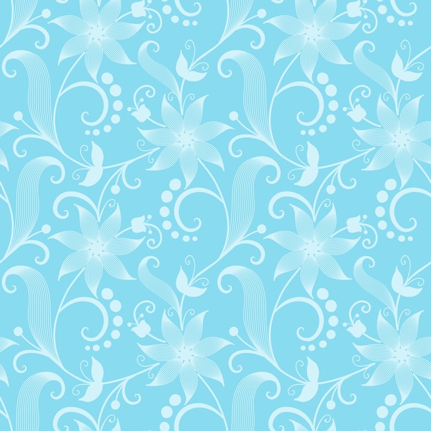 Vector gratuito vector flor sin fisuras patrón de fondo. textura elegante para los fondos. clásico de lujo a la antigua ornamento floral, textura transparente para fondos de pantalla, textiles, envoltura.