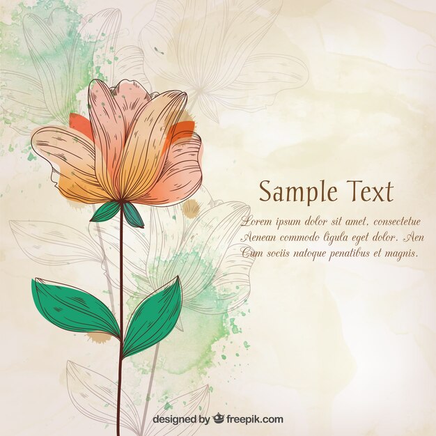 Vector de flor pintada con acuarela