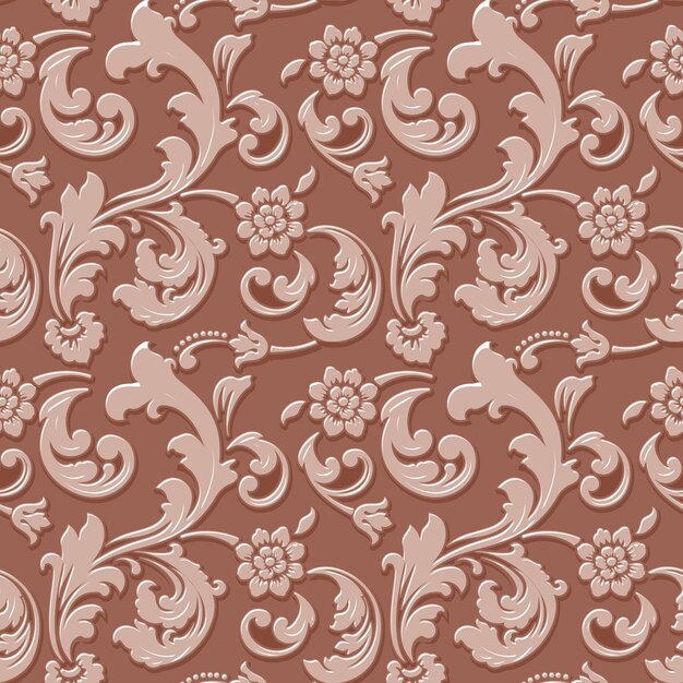 Vector flor volumétrica de fondo transparente. Textura en relieve de lujo elegante para fondos, textura fluida para fondos de pantalla. Adorno floral clásico 3d con sombras y reflejos.