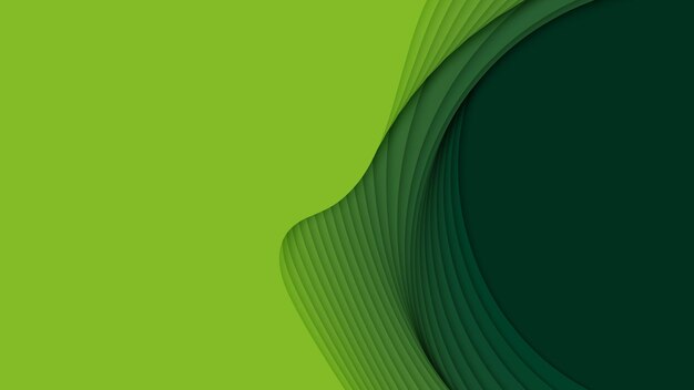 Vector fondo abstracto 3D con formas de corte de papel. Arte de talla verde. Paisaje de artesanía de papel con colores degradados. Disposición de diseño minimalista para presentaciones de negocios, folletos, carteles.