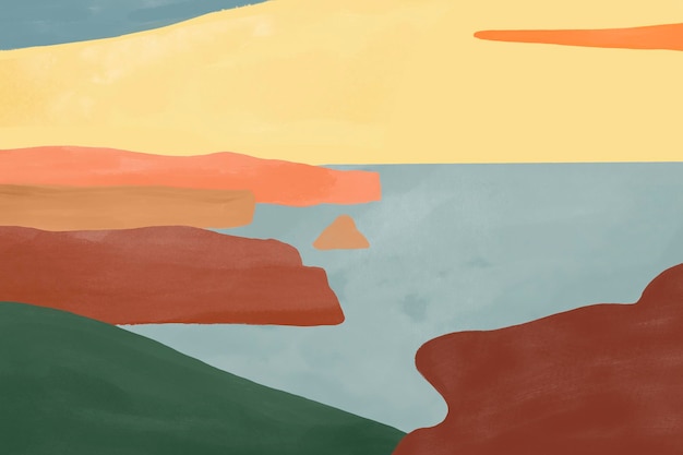 Vector de fondo de acuarela colorido paisaje abstracto lago