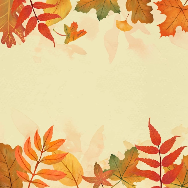 Vector de fondo amarillo de hojas de otoño