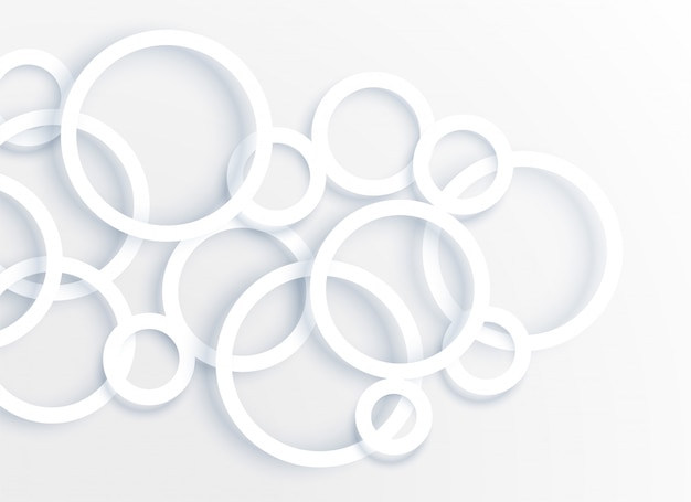 Vector de fondo de anillos de círculo blanco 3d