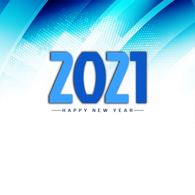 Vector de fondo azul moderno feliz año nuevo 2021