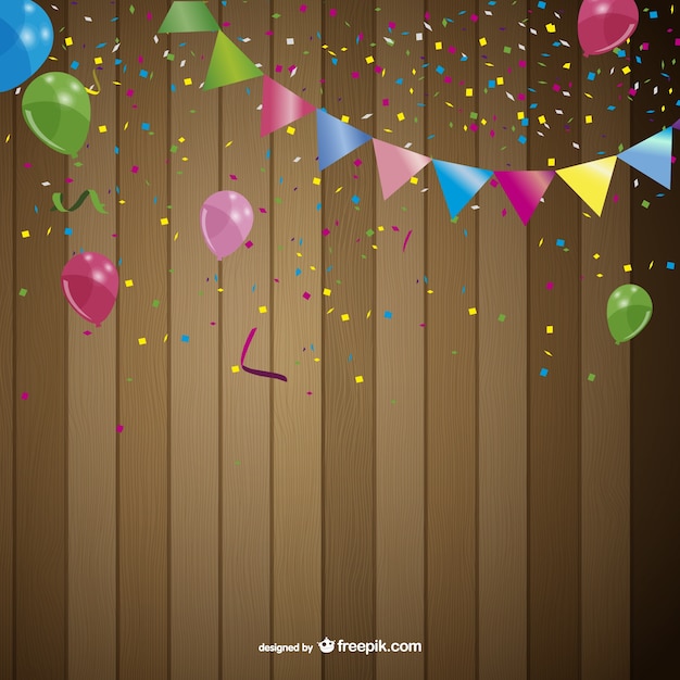 Vector gratuito vector de fondo con banderines y globos