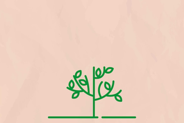 Vector gratuito vector de fondo beige de línea de árbol