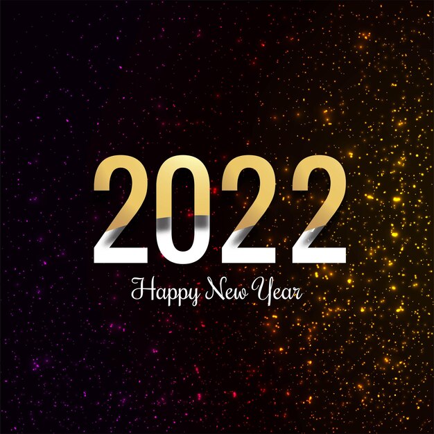 Vector de fondo brillante oro feliz año nuevo 2022