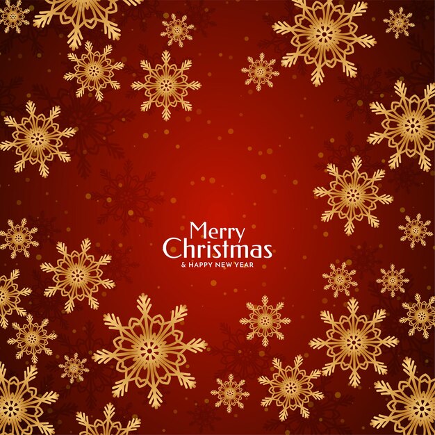 Vector de fondo de copos de nieve de color rojo feliz festival de Navidad