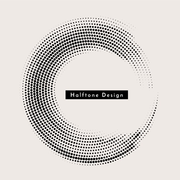 Vector de fondo decorativo de diseño de medio tono circular abstracto