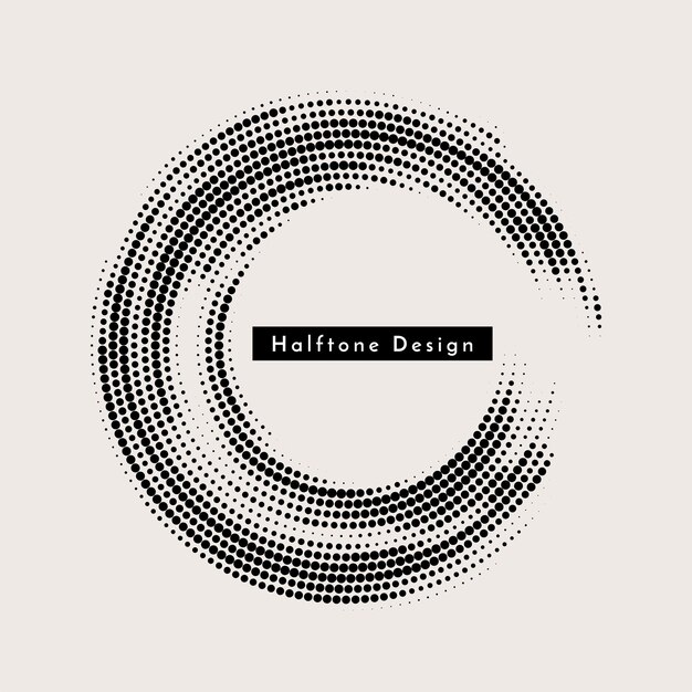 Vector de fondo decorativo de diseño de medio tono circular abstracto