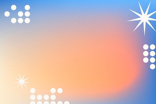 Vector de fondo degradado naranja en estilo abstracto de memphis con borde funky