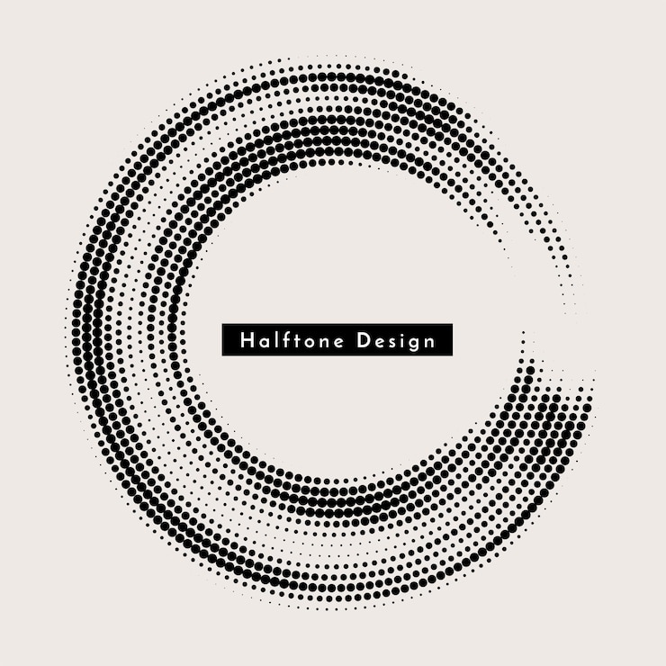 Vector gratuito vector de fondo de diseño de medio tono circular abstracto