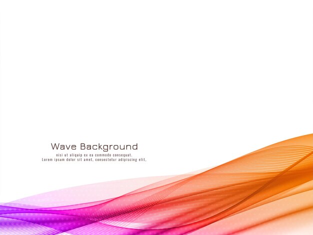 Vector de fondo de diseño de onda colorido decorativo elegante