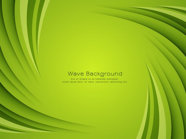 Vector de fondo de diseño de onda verde remolino moderno