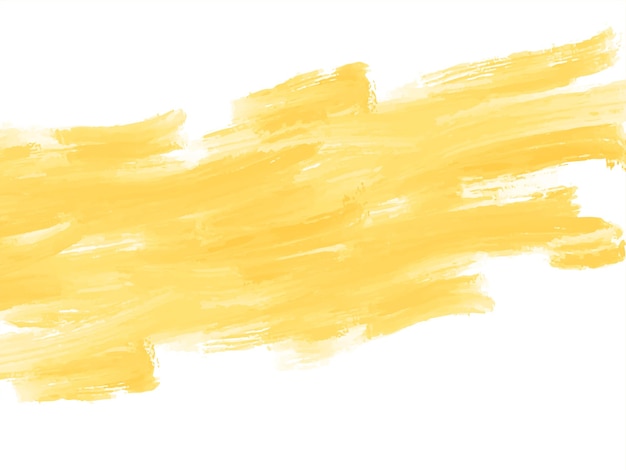 Vector de fondo de diseño de trazo de pincel de acuarela de color amarillo elegante