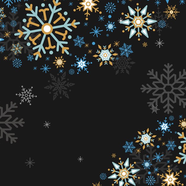 Vector de fondo de diseño de vacaciones de copo de nieve