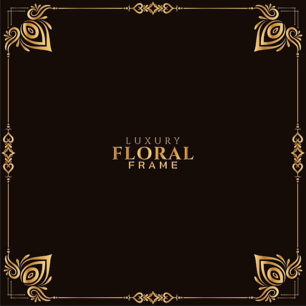 Vector gratuito vector de fondo elegante de diseño de marco floral dorado de lujo