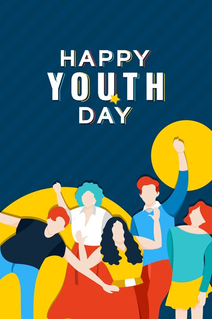 Vector de fondo feliz día internacional de la juventud