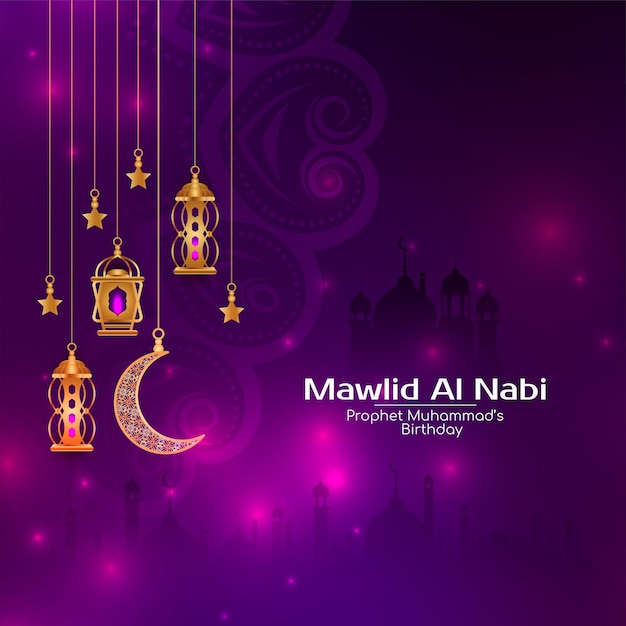 Vector gratuito vector de fondo del festival tradicional islámico mawlid al nabi