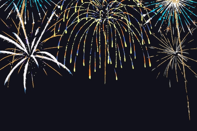 Vector de fondo de fuegos artificiales coloridos en tema de celebración