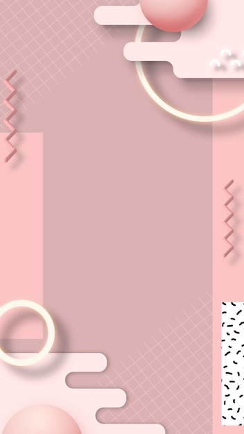 Vector de fondo geométrico rosa de memphis