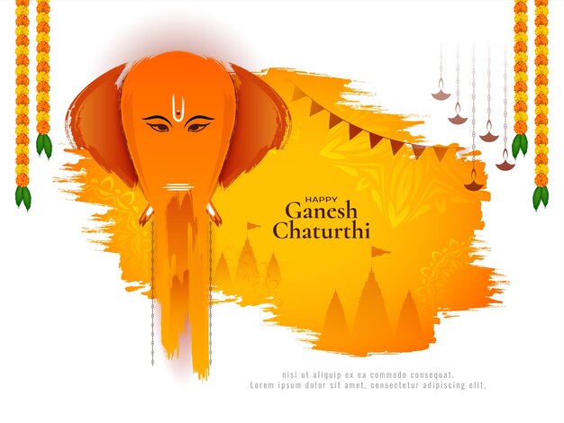 Vector de fondo hermoso festival feliz ganesh chaturthi