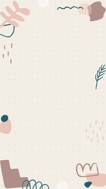 Vector de fondo de historia social de fondo de marco de doodle mínimo