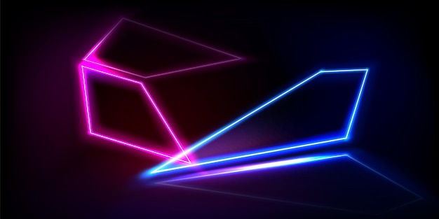 Vector de fondo de línea de flecha de luz de neón abstracto