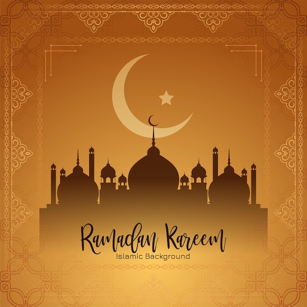 Vector de fondo de luna creciente del festival islmaico tradicional Ramadán Kareem