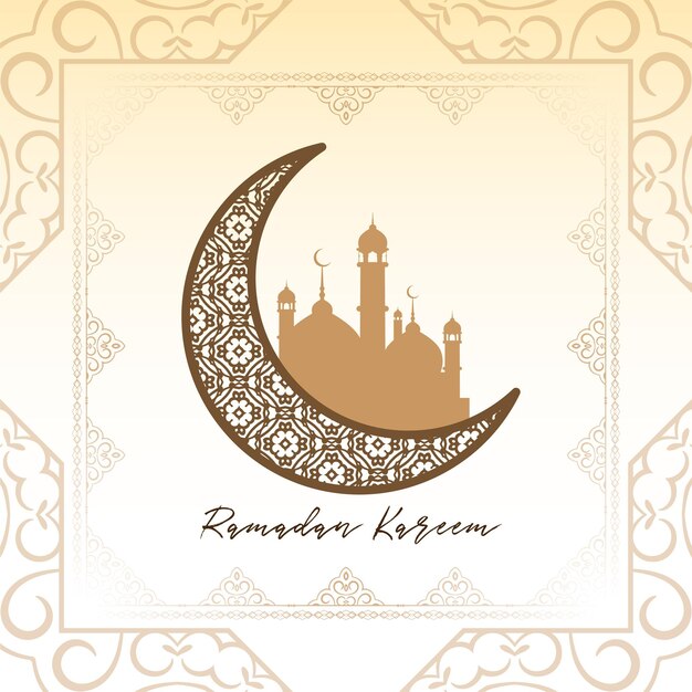 Vector de fondo de luna creciente del festival islmaico tradicional Ramadán Kareem