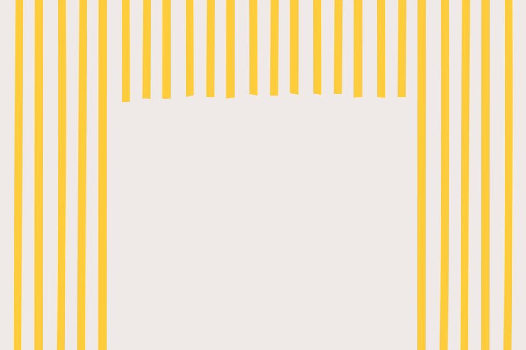 Vector gratuito vector de fondo de marco de rayas de espagueti en estilo doodle amarillo