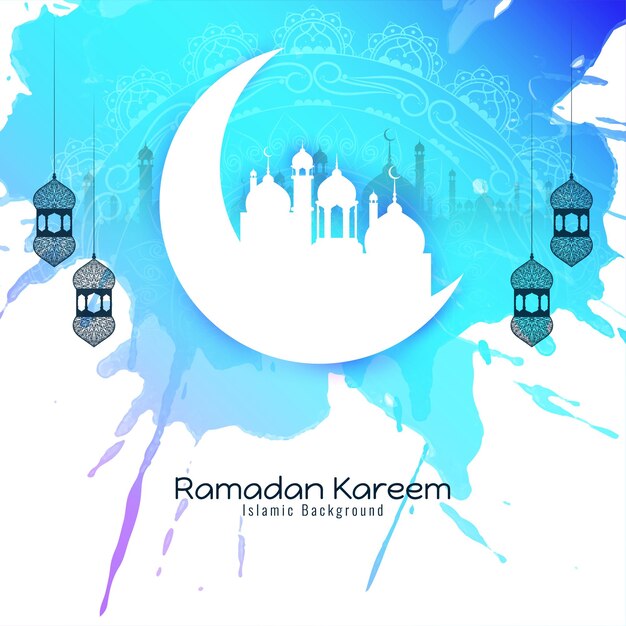 Vector de fondo de mezquita de festival islámico de Ramadán Kareem religioso
