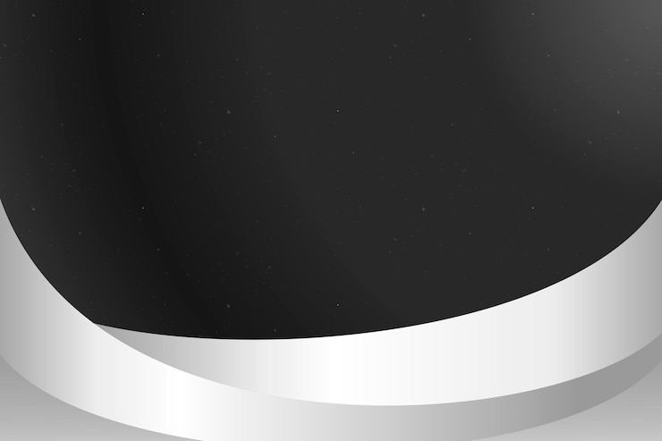 Vector gratuito vector de fondo negro de lujo con borde de onda plateada con efecto bokeh