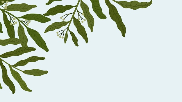 Vector de fondo de pantalla móvil de espacio de copia frondosa botánica