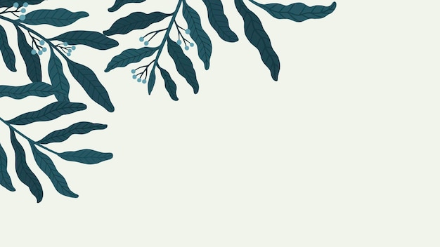Vector de fondo de pantalla móvil de espacio de copia frondosa botánica