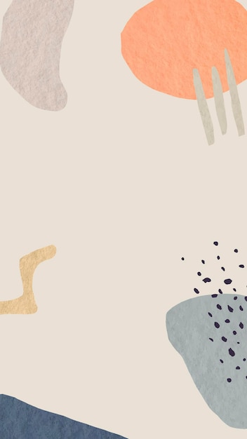 Vector de fondo de papel tapiz móvil de marco estético, diseño de Memphis