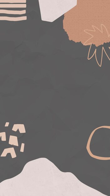 Vector de fondo de papel tapiz móvil oscuro en diseño abstracto de Memphis